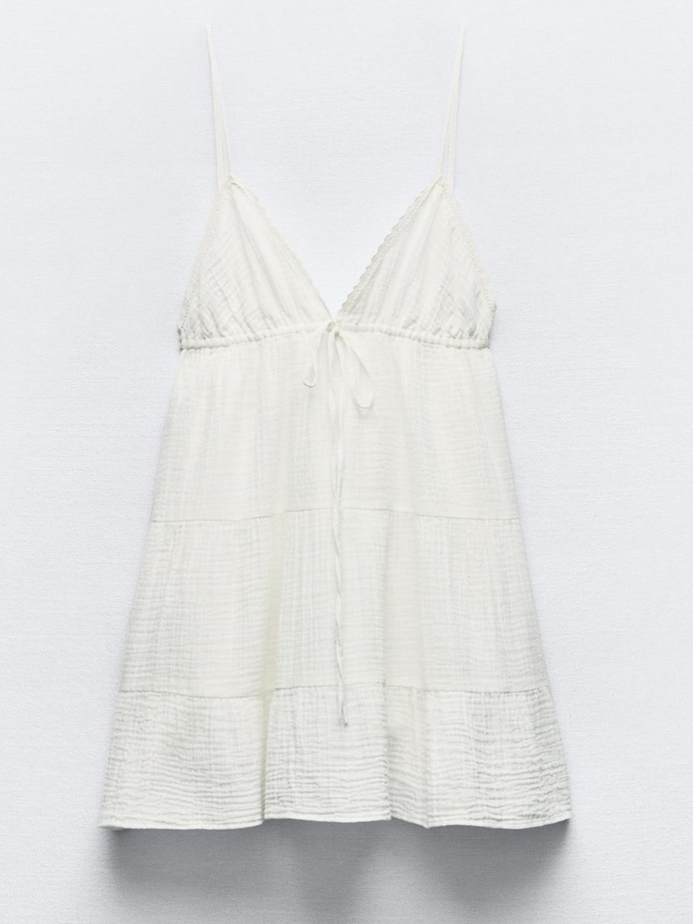 Zara White Mini Dress with Spaghetti Straps